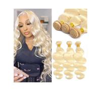 Fasci di capelli umani Bundle di capelli umani ondulati 613 biondi brasiliani vergini intrecciati for capelli 1/3 bundles extension for capelli ricci ondulati for donne Estensioni per capelli(22 22 22