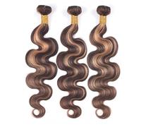 Fasci Di Capelli Umani Con Chiusura Fasci Di Capelli Umani Vergini Brasiliani Di Remy Dell'onda Del Corpo Con Fasci Di Capelli Con Chiusura In Pizzo highlight color 32 32 32#Remy Hair