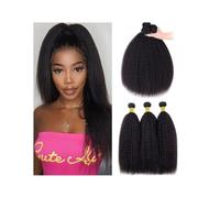 Fasci di capelli umani, Extension di capelli umani Yaki lisci in bundle for donne nere da 8 a 32 pollici(30inches)