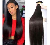 Fasci di capelli umani lisci da 8 a 40 pollici, estensione per capelli lisci da 1/3/4 pezzi, fasci di capelli lisci Binches per donne nere, estensione per capelli (dimensioni: 14 pollici 1 pezzo)-10 p