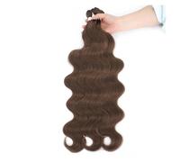 Fasci di capelli umani, Pacchetti di capelli ondulati brasiliani, extension sintetici naturali e morbidi, colorati spessi(Dark brown)