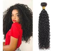 fasci di capelli umani ricci 12A 100% fasci di capelli ricci crespi non trattati morbidi e spessi possono essere tinti fasci di onde ricci colore nero naturale 95-100 g/fascio 66 pollici