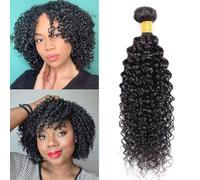 Fasci di capelli umani ricci 12A fasci di capelli umani crespi non trattati al 100% capelli umani morbidi e spessi possono essere tinti fasci di onde ricci colore nero naturale 95-100 g/fascio 10