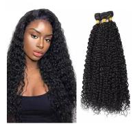 Fasci di capelli umani ricci ondulati, capelli vergini brasiliani non trattati, colore naturale for le donne Hair Extensions(28inch)