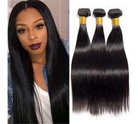 Fasci di capelli veri, brasiliani, capelli umani, brasiliani, capelli naturali, non processati, Remy Smooth Extension Silky Straight Hair Bundles 18 20 22 pollici, nero naturale