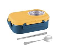 Fasci per pasti in metallo - Contenitore alimentare a perdite a 3 compartimenti, soluzione di stoccaggio dei pasti eco -adatta, trasporto leggero e facile, corriere per il pranzo da viaggio, adatto pe