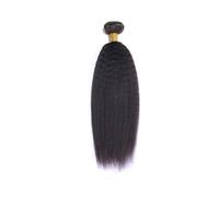 Fasci Yaki lisci crespi capelli umani, capelli Remy vergini brasiliani non trattati morbidi come la seta Facile installazione e rimozione(18inch)