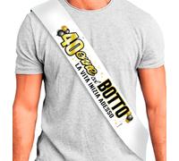 FASCIA 40 ANNI ORO - Fascia Compleanno 40enne col BOTTO | LA VITA INIZIA ADESSO - Fascia Divertente e Scherzosa - Gadget Compleanno 40 Anni - Regalo Originale Uomo Donna
