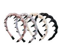 Fascia a denti 4 pezzi | Fasce ondulate - Accessorio per capelli elegante reversibile per donne matrimonio compleanno festa