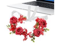 Fascia - Accessorio per testa realistico per ragazza, cerchietto floreale rosa per donna, per interni esterni, feste, matrimoni, comunioni, vacanze, celebrazioni
