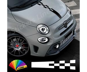 Fascia adesiva cofano per fiat 500 adesivo a Scacchi 500 abarth 595 695 ecc