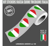 Fascia Adesiva Striscia Adesivi Italia Bandiera Cuore Tricolore Auto c.2278