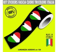 Fascia Adesiva Striscia Adesivi Italia Bandiera Cuore Tricolore Auto c.2278