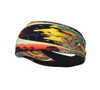 Fascia anti-sudore con sole e luna che simboleggiano due mondi, giorno e notte, foulard sportivo alla moda, fascia per capelli traspirante, fasce per attrezzatura fitness anti-sudore per donne e uomin