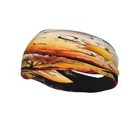 Fascia anti-sudore con sole e luna che simboleggiano due mondi, giorno e notte, foulard sportivo alla moda, fascia per capelli traspirante, fasce per attrezzatura fitness anti-sudore per donne e uomin