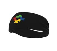 Fascia antisudore elasticizzata per uomo e donna, per la consapevolezza dell'autismo, per corsa, yoga, sport in palestra