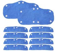 Fascia Antisudore per Casco di Sicurezza Poliestere, 10 Pezzi, Blu | Assorbe il Sudore e Limita le Gocce negli Occhi, Chiusura a Bottone a Pressione, per Elmetti Industriali