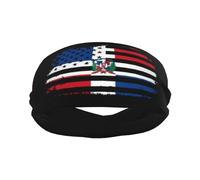 Fascia antisudore sportiva con bandiera americana della Repubblica Dominicana per uomo e donna, ad asciugatura rapida, antiscivolo, antisudore, traspirante, per la corsa