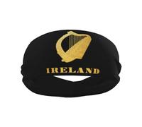 Fascia antisudore sportiva con emblema dorato dell'Irlanda per uomo e donna, ad asciugatura rapida, antiscivolo, antisudore, traspirante, per la corsa