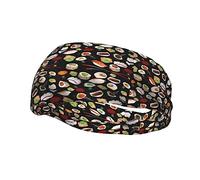 Fascia antisudore sportiva con stampa nera di sushi giapponese - Fasce sportive versatili per bambini e adulti Fascia regolabile