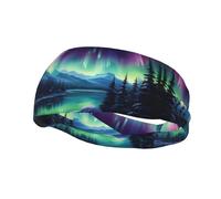 Fascia antisudore sportiva versatile con stampe di aurore boreali - Fascia elastica e traspirante per yoga e fitness