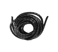 Fascia avvolgitrice a spirale 6 mm x 10 m, colore nero, ideale per organizzare cavi e proteggere da grovigli e danni.