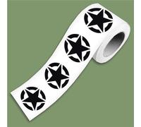 Fascia banda adesiva adesivi italia 4x4 off road STELLA MILITARE ARMY MILITARY USA in 10 misure decal moto casco cod.2274 (Fondo BIANCO - Scritta NERA, Altezza 2 cm - Lunghezza 130 cm)
