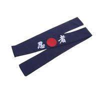 Fascia Blu Cotone Stile Cuoco per Chioma da Giapponese | Stampa Simbolica, Comoda da Indossare, Traspirante, Tiene Sudore Lontano dagli Occhi