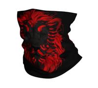 Fascia Capelli Albania Albanians Flag Lion Scaldacollo Durevole Passamontagna Multifunzione Ghetta Da Collo Per Escursionismo Pesca Ciclismo 25X50CM