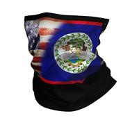 Fascia Capelli America And Belizean Flag Wavy Passamontagna Traspirante Ghetta Da Collo Protezione Uv Scaldacollo Per Campeggio Ciclismo Outdoor Attività 25X50CM