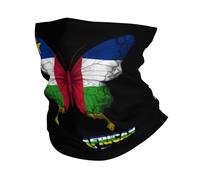 Fascia Capelli Central African Republic Flag Butterfly Passamontagna Protezione Uv Ghetta Da Collo Multifunzione Scaldacollo Per Campeggio Outdoor Attività Ciclismo 25X50CM
