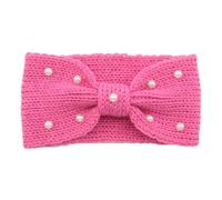 Fascia Capelli Donna Invernale Fasce incrociate lavorate a maglia di perle for donne Accessori for capelli invernali for ragazze Copricapo autunno inverno Scalda orecchie Fascia elastica for(Pink)