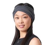 Fascia Capelli Donna Turbante Con Twist - Headband Uomo Accessori Per Capelli Elegante Sportiva Jersey Di Viscosa Grigio Scuro
