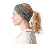 Fascia Capelli Donna Turbante Con Twist - Headband Uomo Accessori Per Capelli Elegante Sportiva Jersey Di Viscosa Grigio Antracite