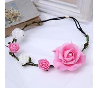 Fascia-Capelli Fiori Corona Rose Accessorio per Capelli Comunione Figli Strass