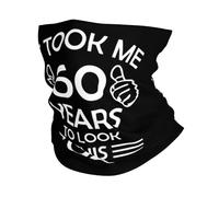 Fascia Capelli Happy 60Th Birthday Scaldacollo Durevole Passamontagna Traspirante Ghetta Da Collo Per Escursionismo Ciclismo Outdoor Attività 25X50CM