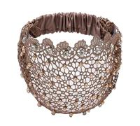 Fascia Capelli In Pizzo Strass Occhielli Elastico Stile Vintage