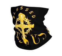 Fascia Capelli Jesus Christ Saved My Life Gold Ghetta Da Collo Protezione Uv Scaldacollo Multifunzione Passamontagna Per Escursionismo Pesca Ciclismo 25X50CM