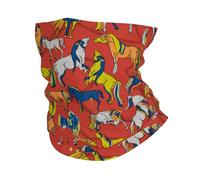Fascia Capelli Rural Horses Relaxing And Playful Red Vintage Scaldacollo Antivento Ghetta Da Collo Protezione Uv Passamontagna Per Uomo Donna Escursionismo Ciclismo 25X50Cm