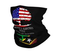 Fascia Capelli Saint Kitts And Nevis Flag And America Flag Passamontagna Multifunzione Ghetta Da Collo Protezione Uv Scaldacollo Per Campeggio Outdoor Attività Ciclismo 25X50CM