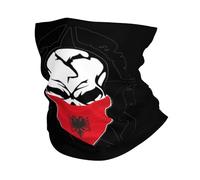 Fascia Capelli Skull Albania Albanians Flag Ghetta Da Collo Multifunzione Passamontagna Durevole Scaldacollo Per Campeggio Outdoor Attività Ciclismo 25X50CM