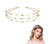 Fascia Capelli Stelle, 3 Livelli Cerchietto con Stella di Strass Lucente Metallo Cerchietto Capelli con Stelle Corona con Aureola di Stelle per Donne Ragazze Spose Damigelle d'Onore