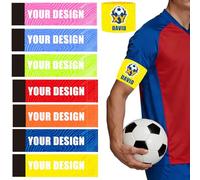 Fascia Capitano Calcio Personalizzato con Nome Numero Squadra Logo, Fascia da Capitano Calcio Personalizzata per Bambino Adulto, con Velcro Regolabile, Regalo per Football e Altri Sport Appassionati