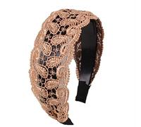 Fascia cava Fascia for capelli in pizzo traspirante Copricapo a tesa larga Gancio for capelli in pizzo Antiscivolo con denti for coprire(Beige)