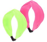 Fascia Chioma Fluorescente Donna Nodo, Stile Vintage Anni 80 90 | 2 Pezzi, Tessuto Leggero, Effetto Glow nel Buio, per Feste Danza e Make-up