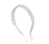 Fascia Chioma Sposa Perline, Copricapo Bianco in ABS | Sposa e Testimone, Comoda da Indossare, Tiene i Capelli , Adatta a Feste e Compleanno