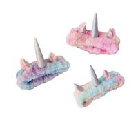 Fascia Chioma Unicorno Paillettes, 3 Pezzi, Pile Corallo | Lavaggio Viso e Tutorial di Bellezza, Elastica, Non Perde Peli, Adatta a Frangia e Chioma Lunghi