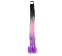 Fascia colorata for coda di cavallo sporca con piccole trecce. Accessorio for capelli elegante for tutte le occasioni(Black Pink)