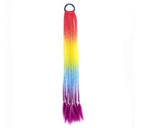 Fascia colorata for coda di cavallo sporca con piccole trecce. Accessorio for capelli elegante for tutte le occasioni(Orange)