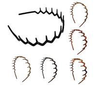 Fascia Con Denti 6 Pezzi Cerchietti Slick Back Dentati | Fascia Ondulata con Denti Per Acconciatura E Domare Capelli Ribelli Allenamento Trucco Doccia Lavaggio Viso Lavoro Viaggio